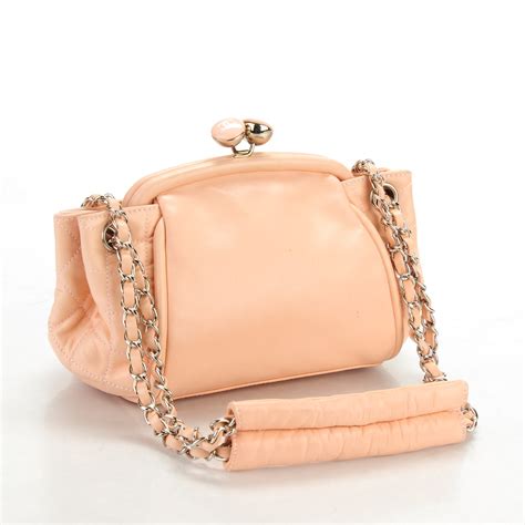 chanel kiss lock accordion bag|CHANEL Lambskin CC Kiss Lock Accordion Bag Rose Clair.